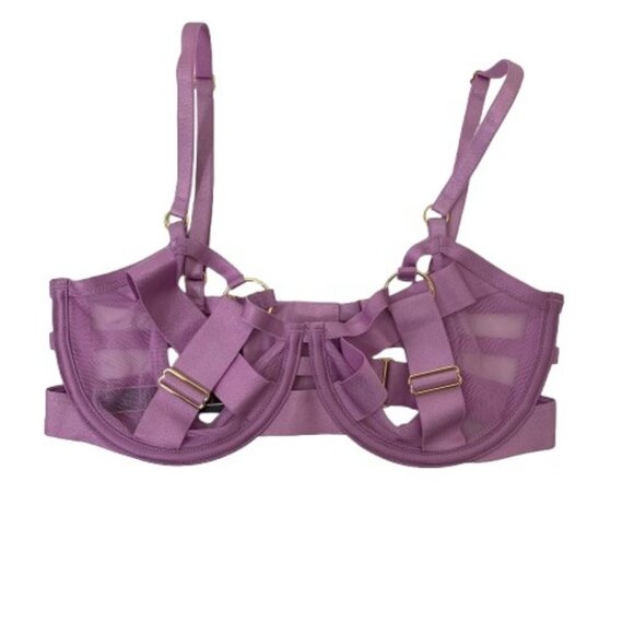 Victoria’s Secret Very Sexy Unlined Balconet Caged Strappy Cutout Bra Pink Size - Picture 1 of 6